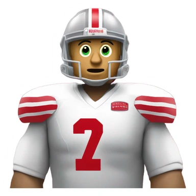 Donald trump wearing an Ohio state jersey sticker