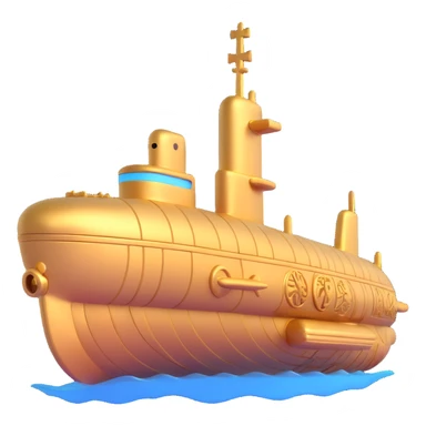 ancient golden Anunnaki submarine submerged decorated with ancient symbols and stepped design sticker