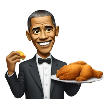 Obama eating chicken  sticker