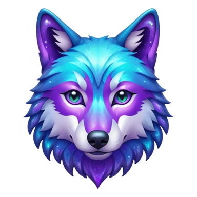 glitter purple and cian lobo sticker