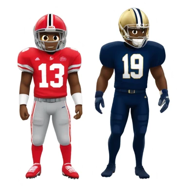 Ohio State football player against Notre Dame player sticker