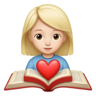 open book with a small child and heart above it sticker
