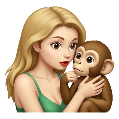 Un singe qui fais un bisou à une femme  sticker