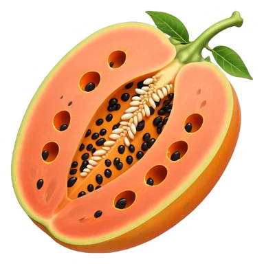 A beautiful papaya fruit is peeled and has black spots.It should be very ripe. sticker