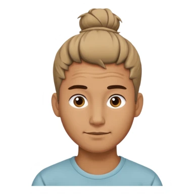 Messy top bun men sticker