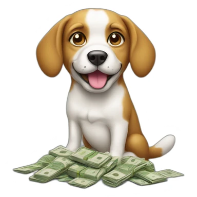 dog with money sticker