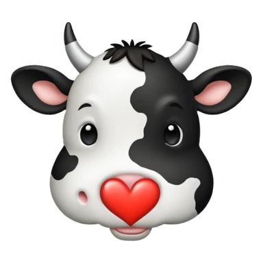 Cow print heart sticker