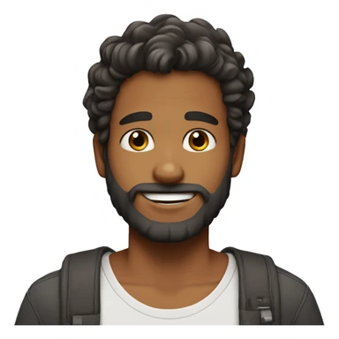 A 2 year guy, lightest beard, wavy hair small eyes, indian, cute smile sticker