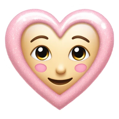 light pink heart with sparkles  sticker