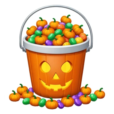pumpkin bucket filled with Halloween candy sticker