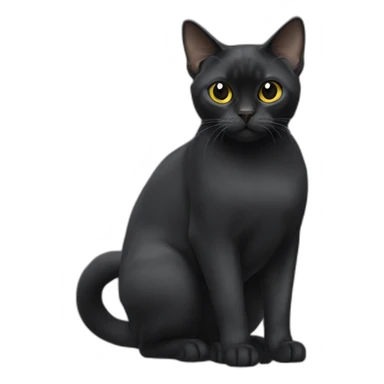 Black Burmese Cat Full Body sticker