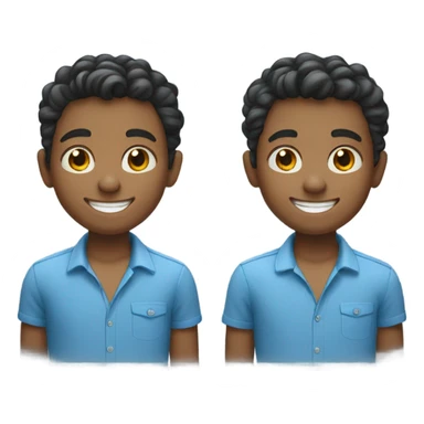 smiling boy in blue shirt sticker