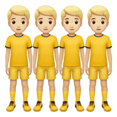 boys play soccer in yellow dress, yellow shrits, yellgow socks sticker