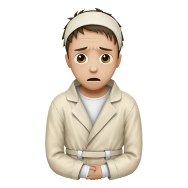 a patient in a psychiatric hospital, in a straitjacket sticker