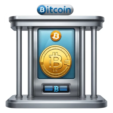 bank with bitcoin logo sticker