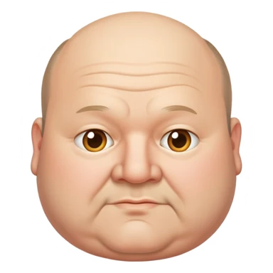the face of a good-natured fat man with a balding head and two chins sticker