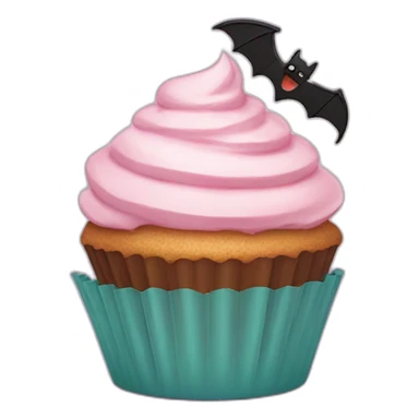 Happy cupcake with bats sticker