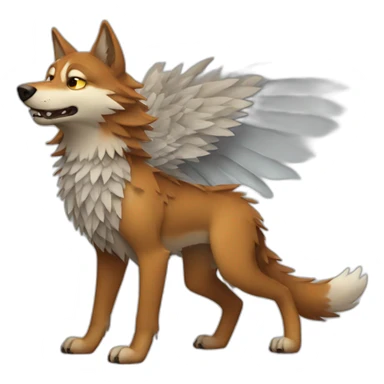 Scarred wolf with dragon wings sticker
