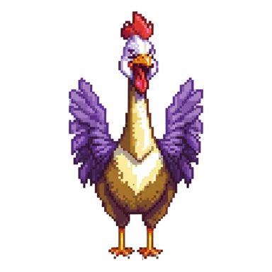 shouting yellow long neck chicken sticker