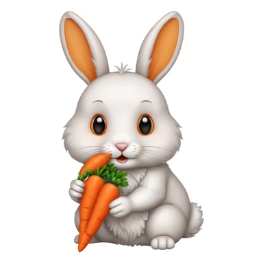 Rabbit eating carrots  sticker