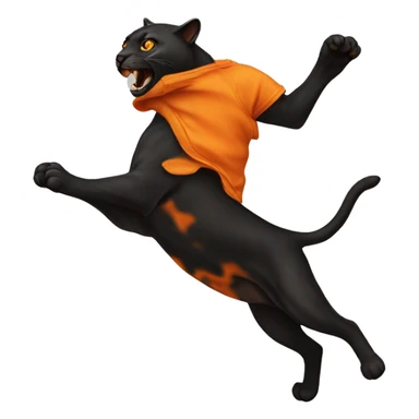 a jumping orange burnt panther sticker