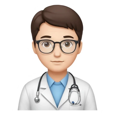 doctor with white uniform and glasses sticker