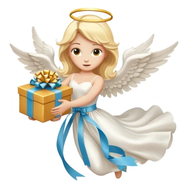 engel, der mit Geschenk angeflogen kommt sticker