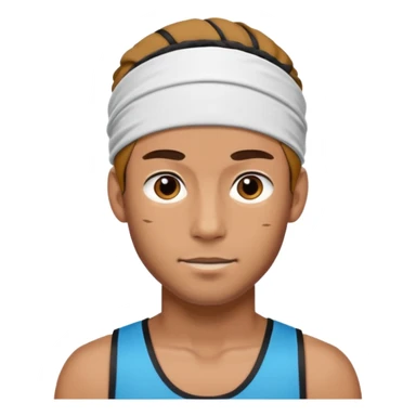 Male Athlete wear headband sticker