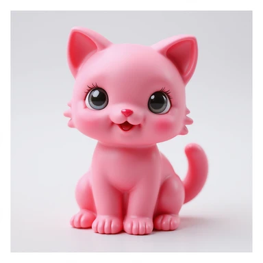 realistic pink candy shaped like a cute kitten, photorealistic style sticker