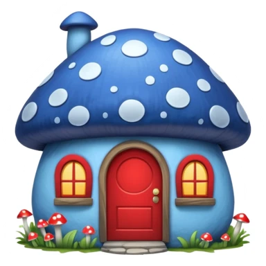 blue mushroom house sticker