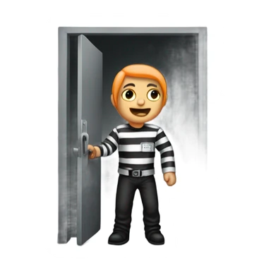 person leaving a jail cell sticker