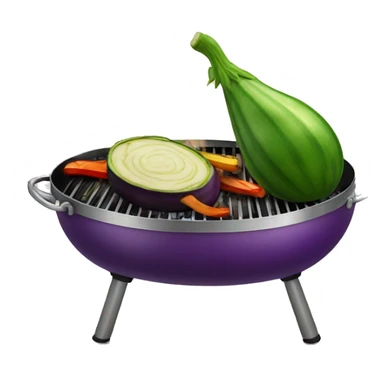 eggplant and zucchini on a bbq sticker