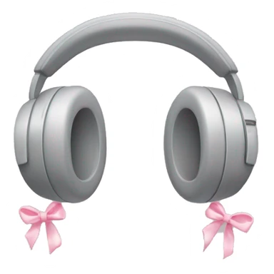 Gray headphones with small light pink bows on the side  sticker