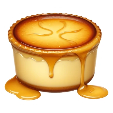 Cinematic Realistic Cr√®me Br√ªl√©e Dessert Emoji, depicted as a rich custard with a perfectly caramelized sugar top rendered with exquisite textures and warm, inviting lighting. sticker
