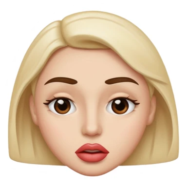 emoji sucking its lips in with one eyebrow up and the other one down sticker