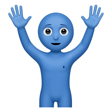 an annoying person saying "6 7" every second waving their hands, and their body is just the letters 6 and 7. they are blue. their eyes are at the top of the 7 and the hole in the 6.the have black legs and arms, but their hands are white. sticker