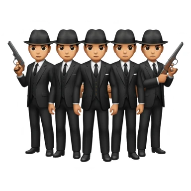 4 mafia members guns sticker