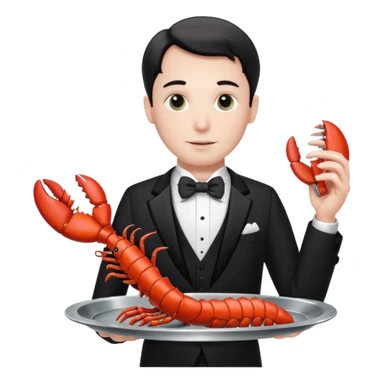 Alfred the butler from batman with lobster claws sticker