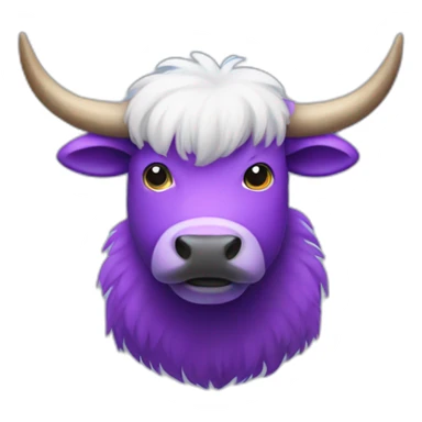fluffy purple ox sticker