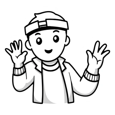 movie director making cut gesture with hands sticker