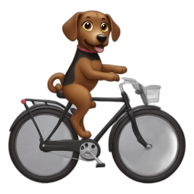 black and brown dog on a bike sticker