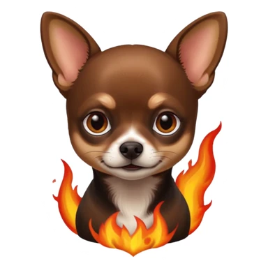 Chihuahua noir marron et feu sticker