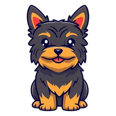 Yorkshire Terrier with heart eyes sticker