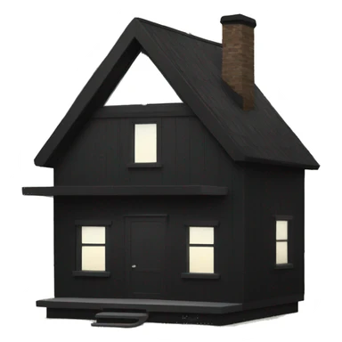 modern black cabin in woods sticker