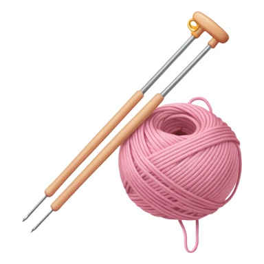 Knitting needles & light pink yarn sticker