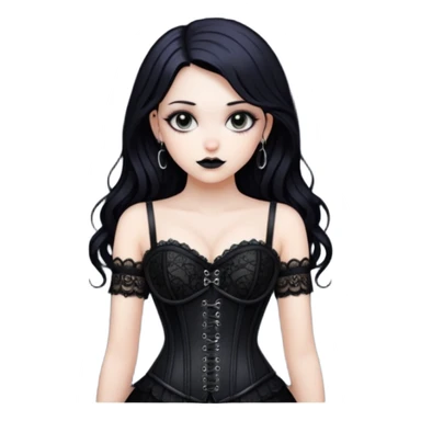 goth heart with a black lace corset sticker