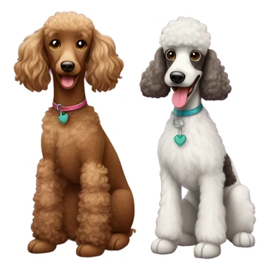 Harlekin poodle and a merle-brown poodle sticker