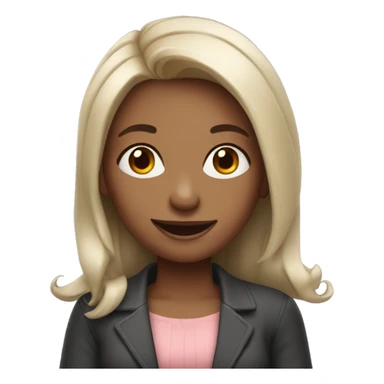 girl with long nails, big smile and smart outfit sticker