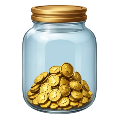 jar with a few coins sticker