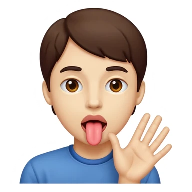 tongue sticking out with hands to the side sticker